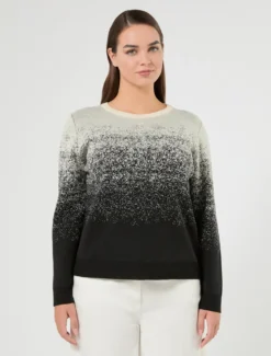 Maglia jacquard sfumata - BIANCO