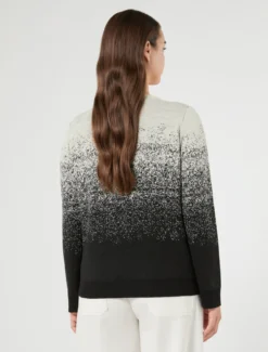 Maglia jacquard sfumata - BIANCO