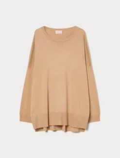 Maglia over in misto viscosa - CAMMELLO