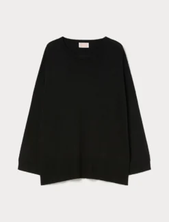 Maglia over in misto viscosa - NERO