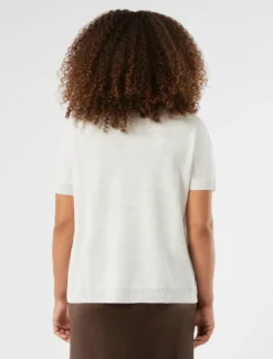 Maglia polo in lino e cotone - AVORIO