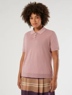 Maglia polo in lino e cotone - GLICINE