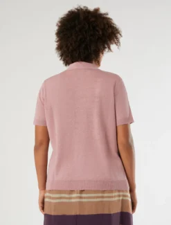 Maglia polo in lino e cotone - GLICINE