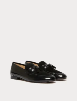 Mocassini in pelle e suede - NERO