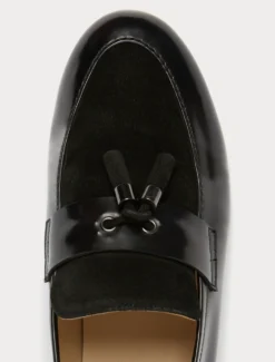 Mocassini in pelle e suede - NERO