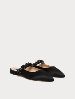 Mules in raso - NERO