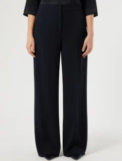 Pantaloni ampi in cady - BLU NOTTE