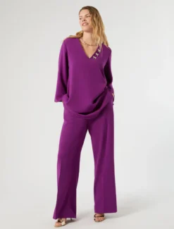 Pantaloni ampi in cady - FUXIA VIOLA