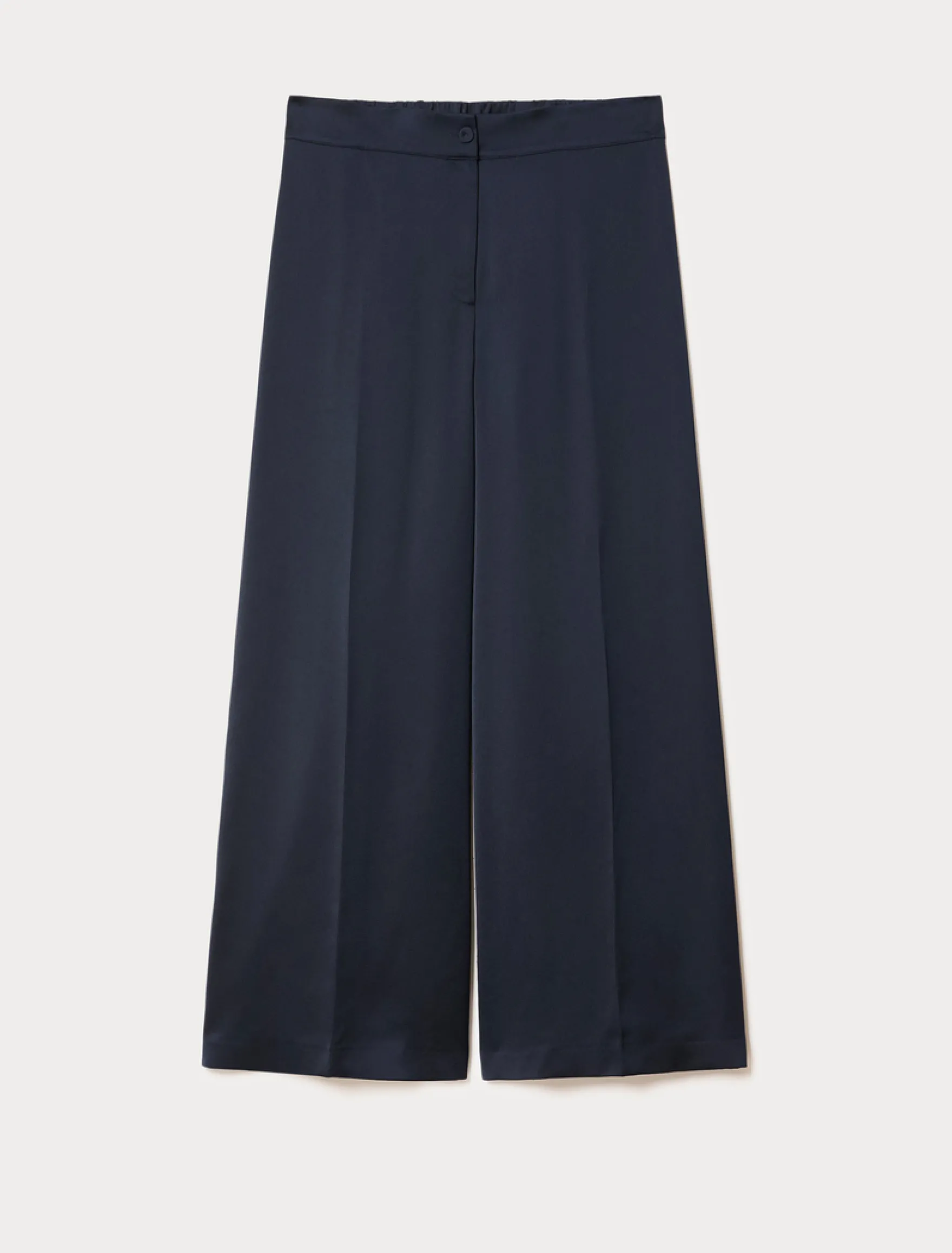 Pantaloni ampi in crêpe envers satin - BLU NOTTE