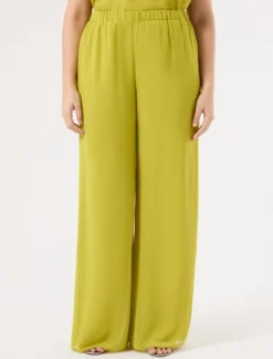 Pantaloni ampi in georgette - VERDE OLIVA