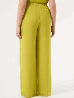 Pantaloni ampi in georgette - VERDE OLIVA