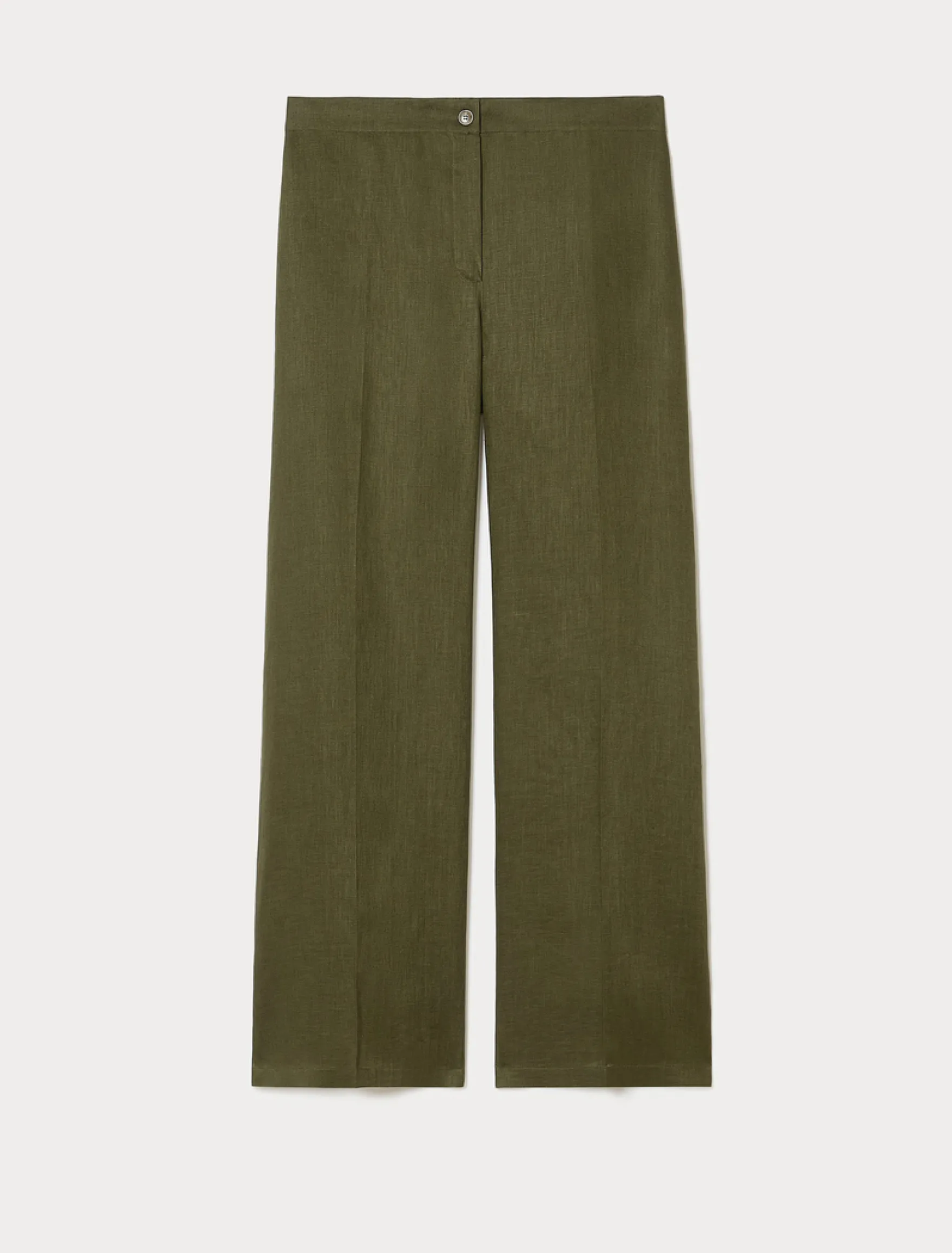 Pantaloni ampi in puro lino - VERDE KAKI