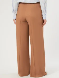 Pantaloni ampi in twill fluido - CARAMELLO