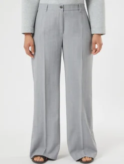 Pantaloni ampi in twill - GRIGIO MEDIO