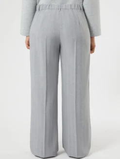 Pantaloni ampi in twill - GRIGIO MEDIO