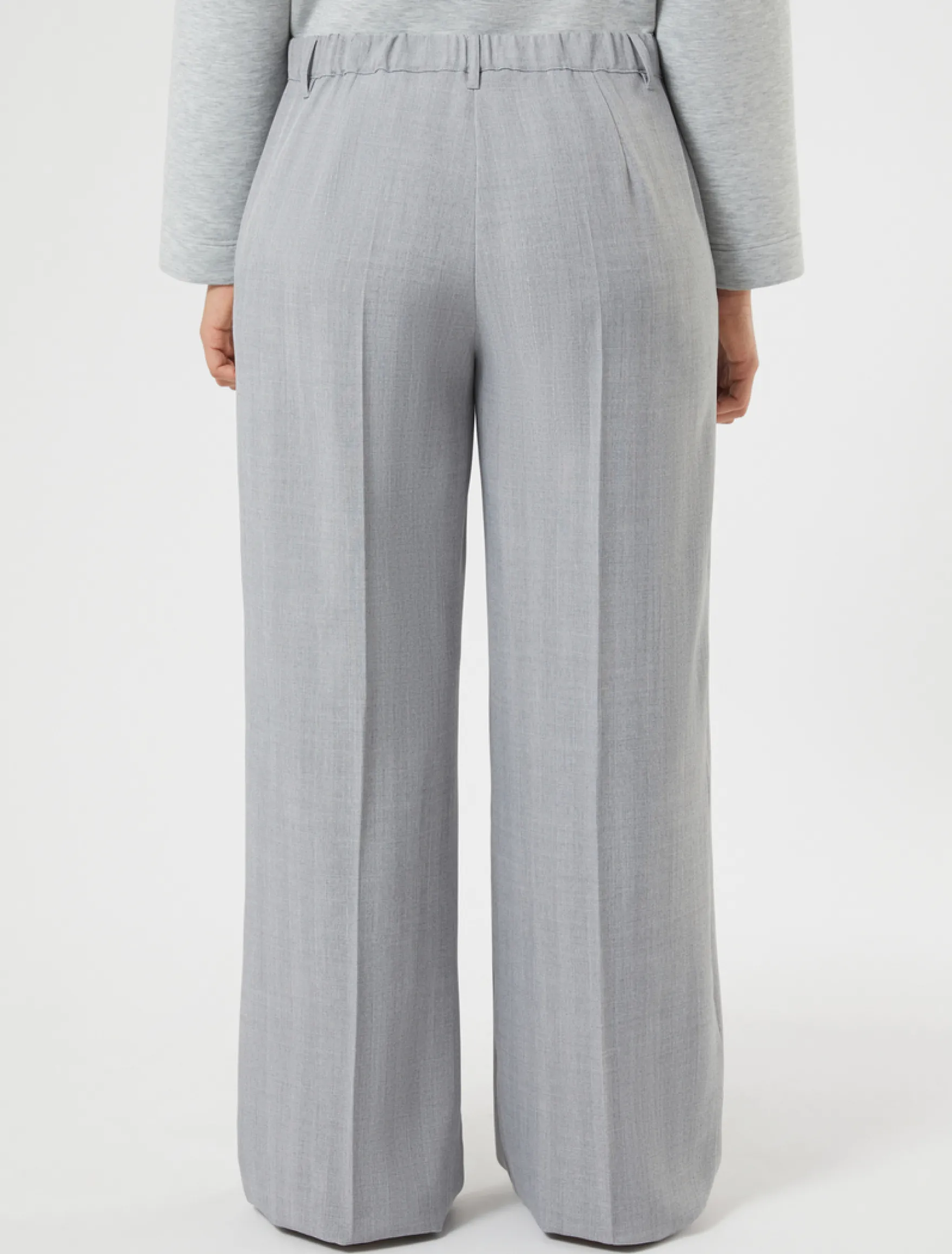 Pantaloni ampi in twill - GRIGIO MEDIO