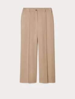 Pantaloni ampi in twill - NOCCIOLA