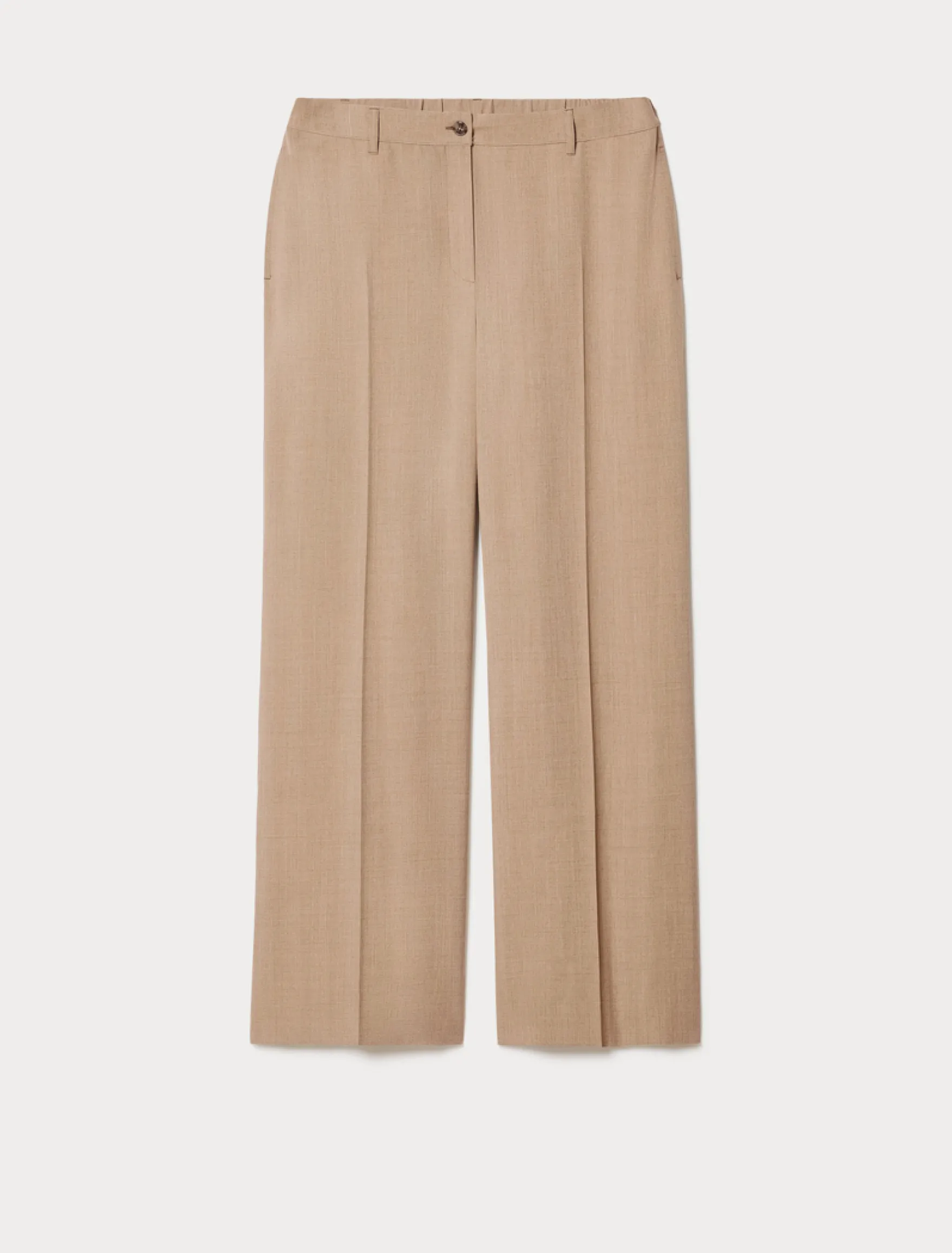 Pantaloni ampi in twill - NOCCIOLA