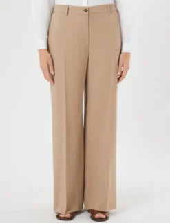 Pantaloni ampi in twill - NOCCIOLA
