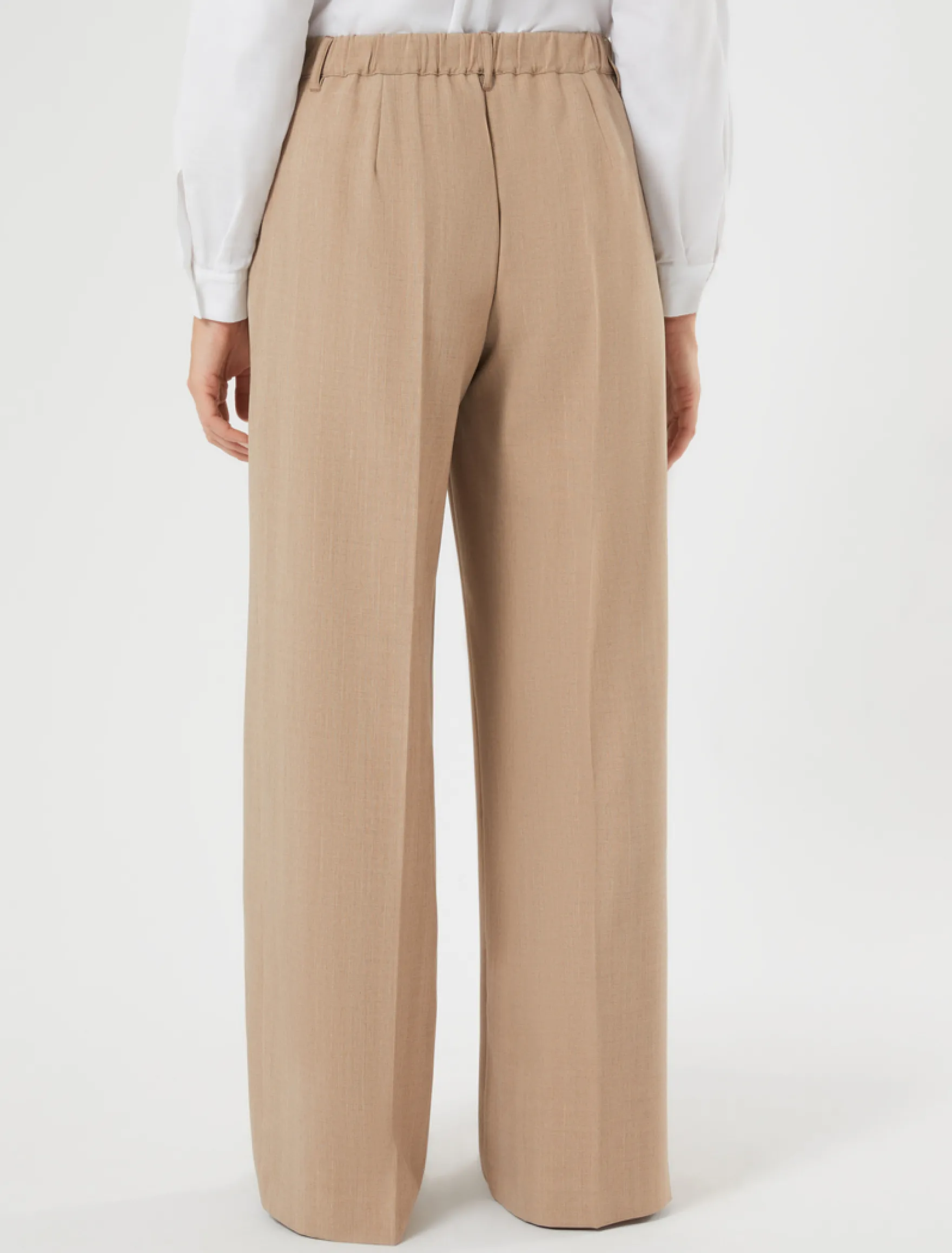 Pantaloni ampi in twill - NOCCIOLA