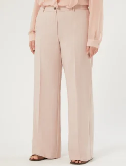 Pantaloni ampi in twill - ROSA SFUMATO
