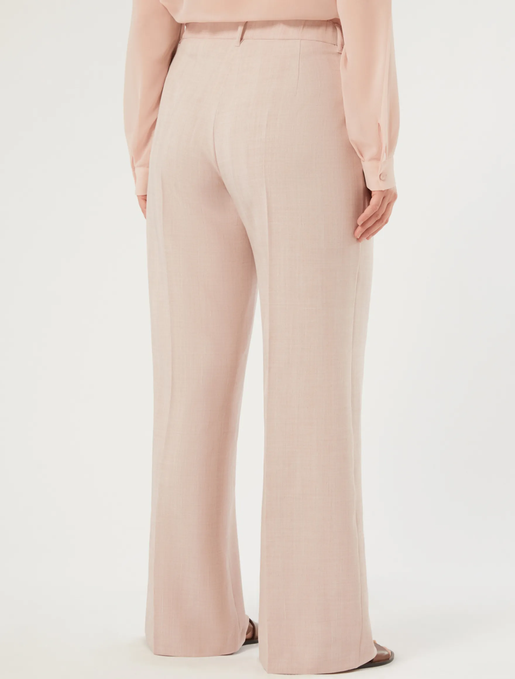 Pantaloni ampi in twill - ROSA SFUMATO