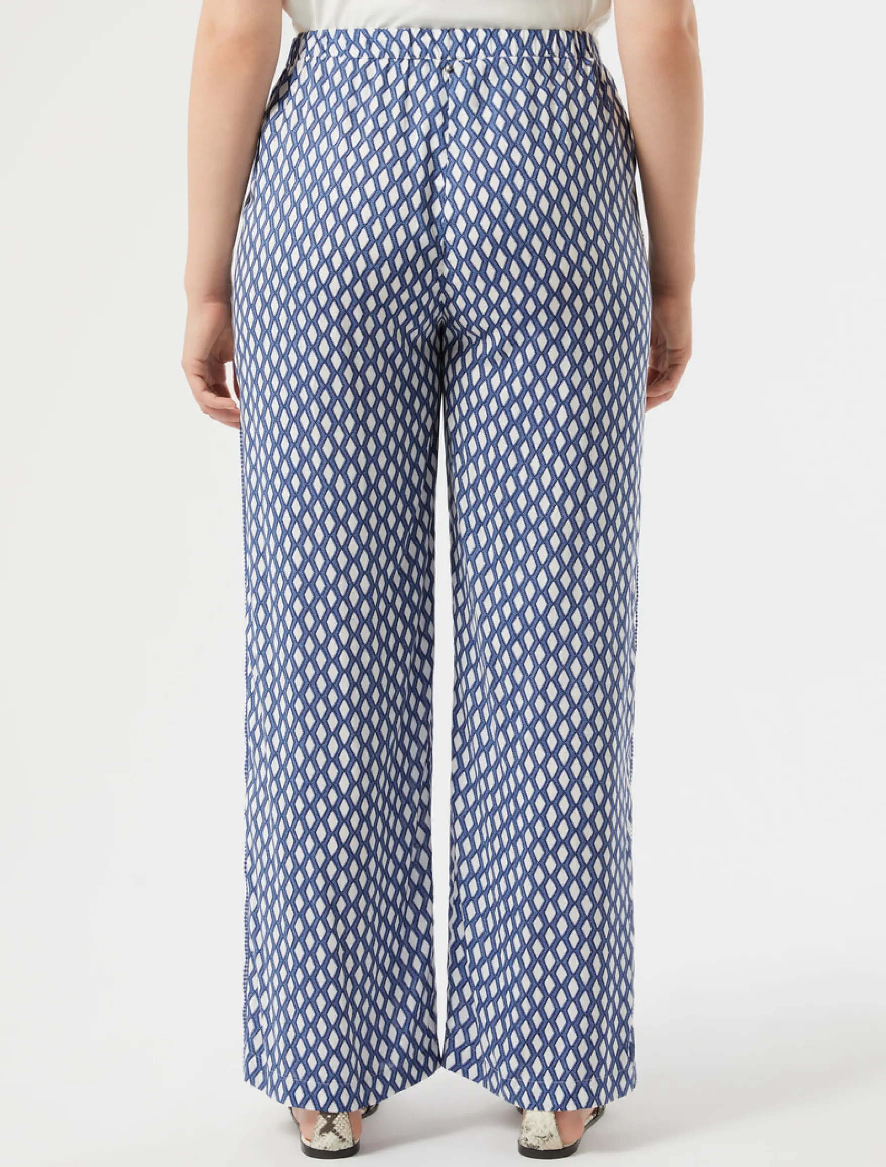 Pantaloni ampi in viscosa - BIANCO