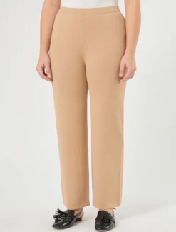Pantaloni ampi in viscosa stretch - CAMMELLO