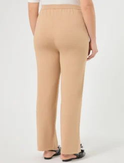 Pantaloni ampi in viscosa stretch - CAMMELLO