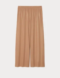 Pantaloni a palazzo in jersey - CARAMELLO