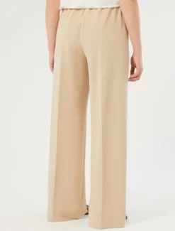 Pantaloni a palazzo in scuba crêpe stretch - BEIGE