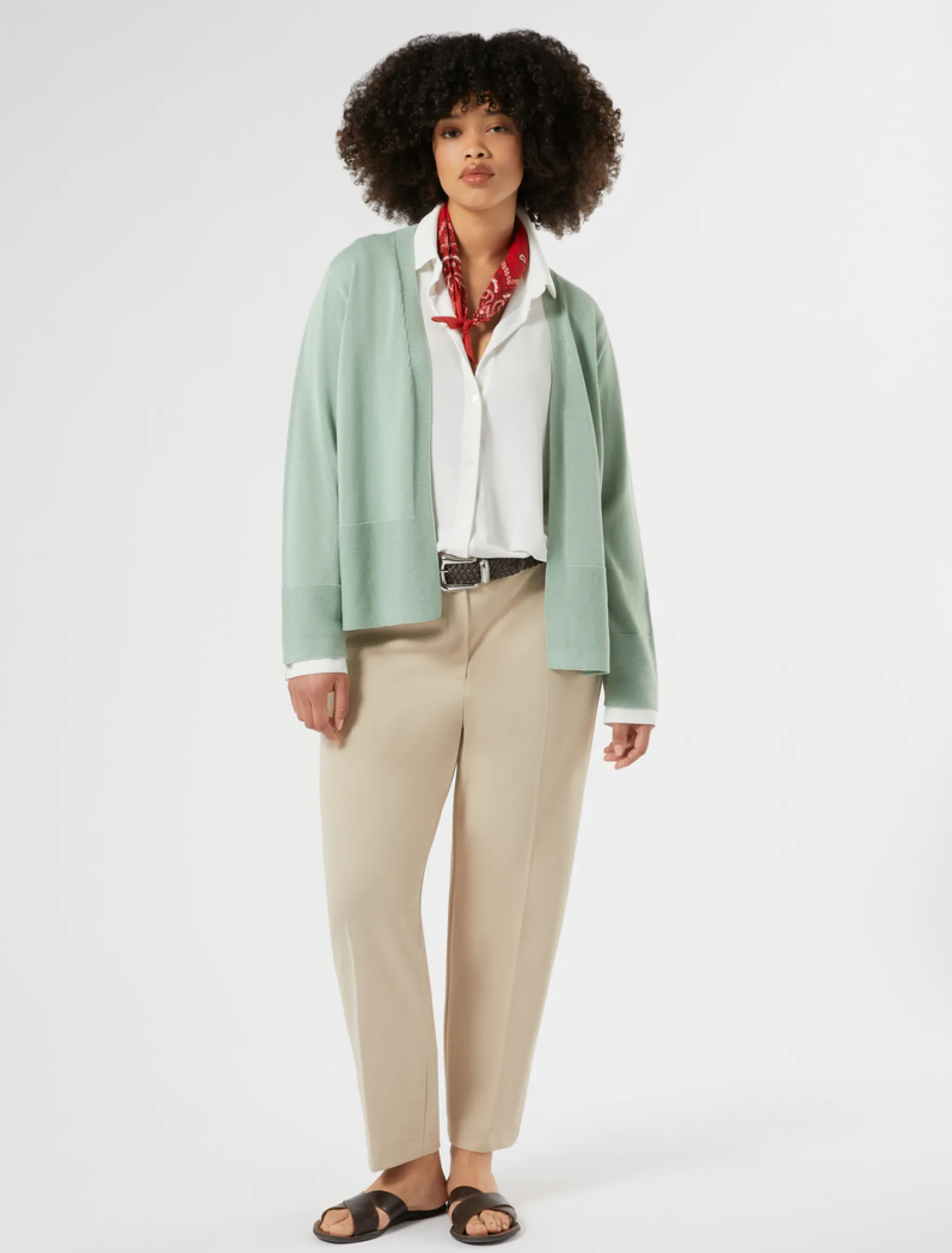 Pantaloni a sigaretta in scuba crêpe stretch - BEIGE