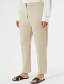 Pantaloni a sigaretta in scuba crêpe stretch - BEIGE