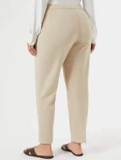 Pantaloni a sigaretta in scuba crêpe stretch - BEIGE