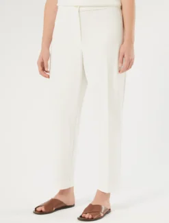 Pantaloni a sigaretta in scuba crêpe stretch - BIANCO
