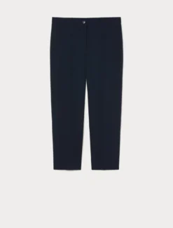 Pantaloni a sigaretta in scuba crêpe stretch - BLU NOTTE
