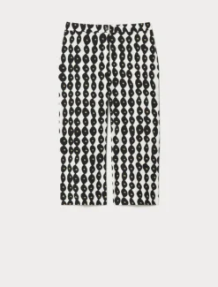 Pantaloni cropped in cotone - BIANCO