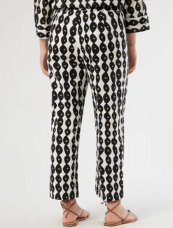 Pantaloni cropped in cotone - BIANCO