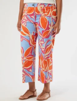Pantaloni cropped in cotone - CORALLO