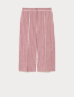 Pantaloni cropped in cotone e nylon - BORDEAUX