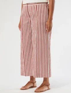 Pantaloni cropped in cotone e nylon - BORDEAUX