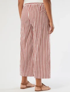 Pantaloni cropped in cotone e nylon - BORDEAUX