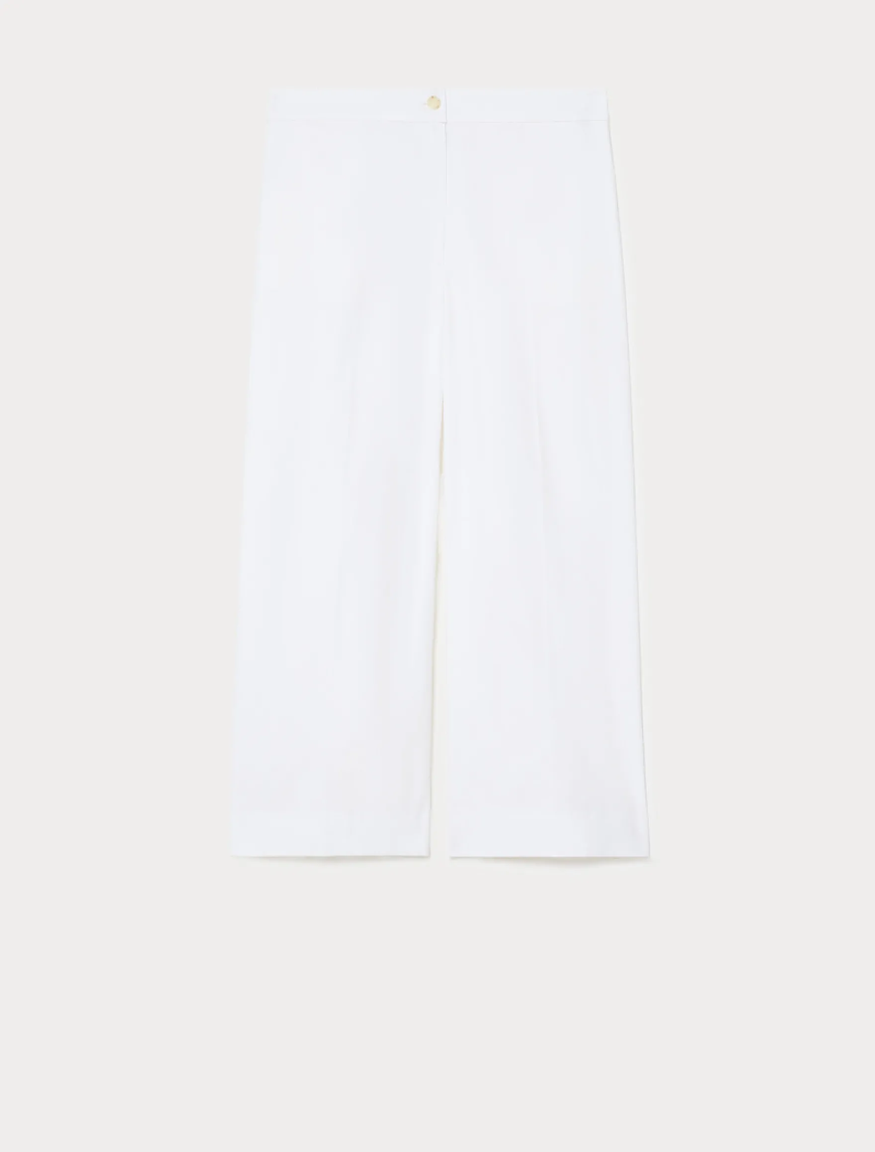 Pantaloni cropped in gabardina di cotone - BIANCO