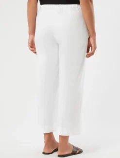 Pantaloni cropped in gabardina di cotone - BIANCO