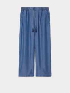 Pantaloni cropped in twill - BLU