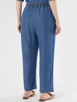 Pantaloni cropped in twill - BLU