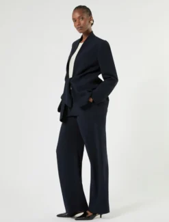 Pantaloni dritti in cady - BLU NOTTE