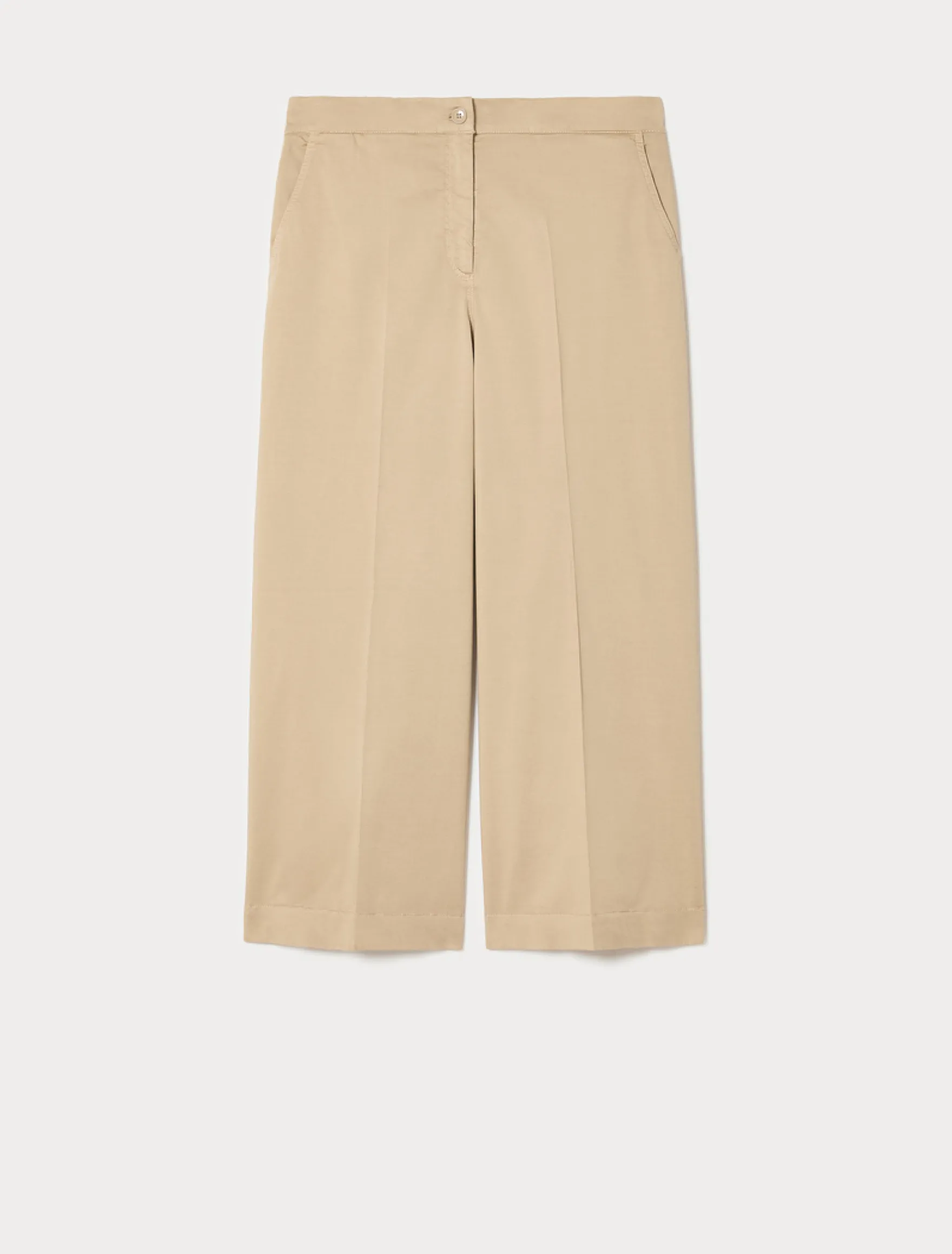 Pantaloni dritti in raso - SABBIA