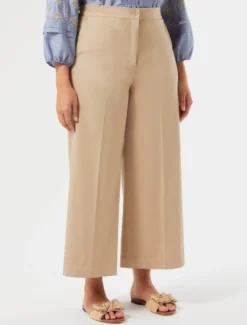 Pantaloni dritti in raso - SABBIA