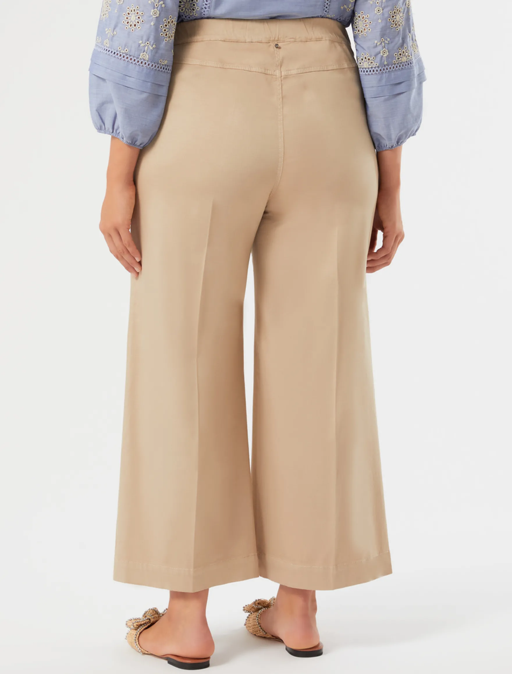 Pantaloni dritti in raso - SABBIA